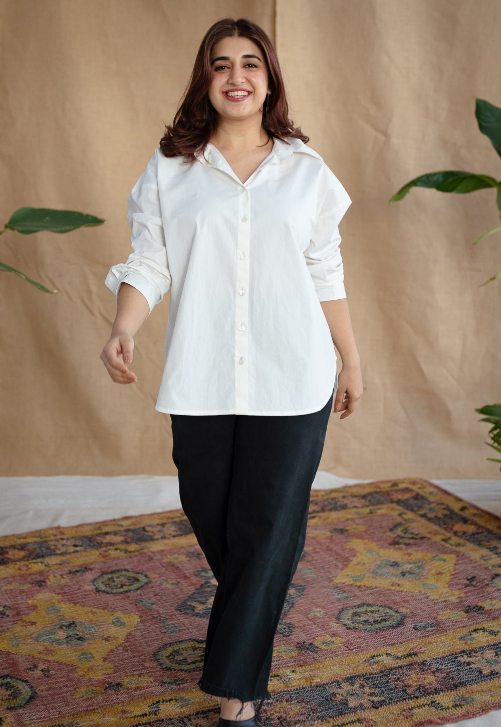 TIECO DyeVerse - White Poplin Cotton Embroidered Shirt