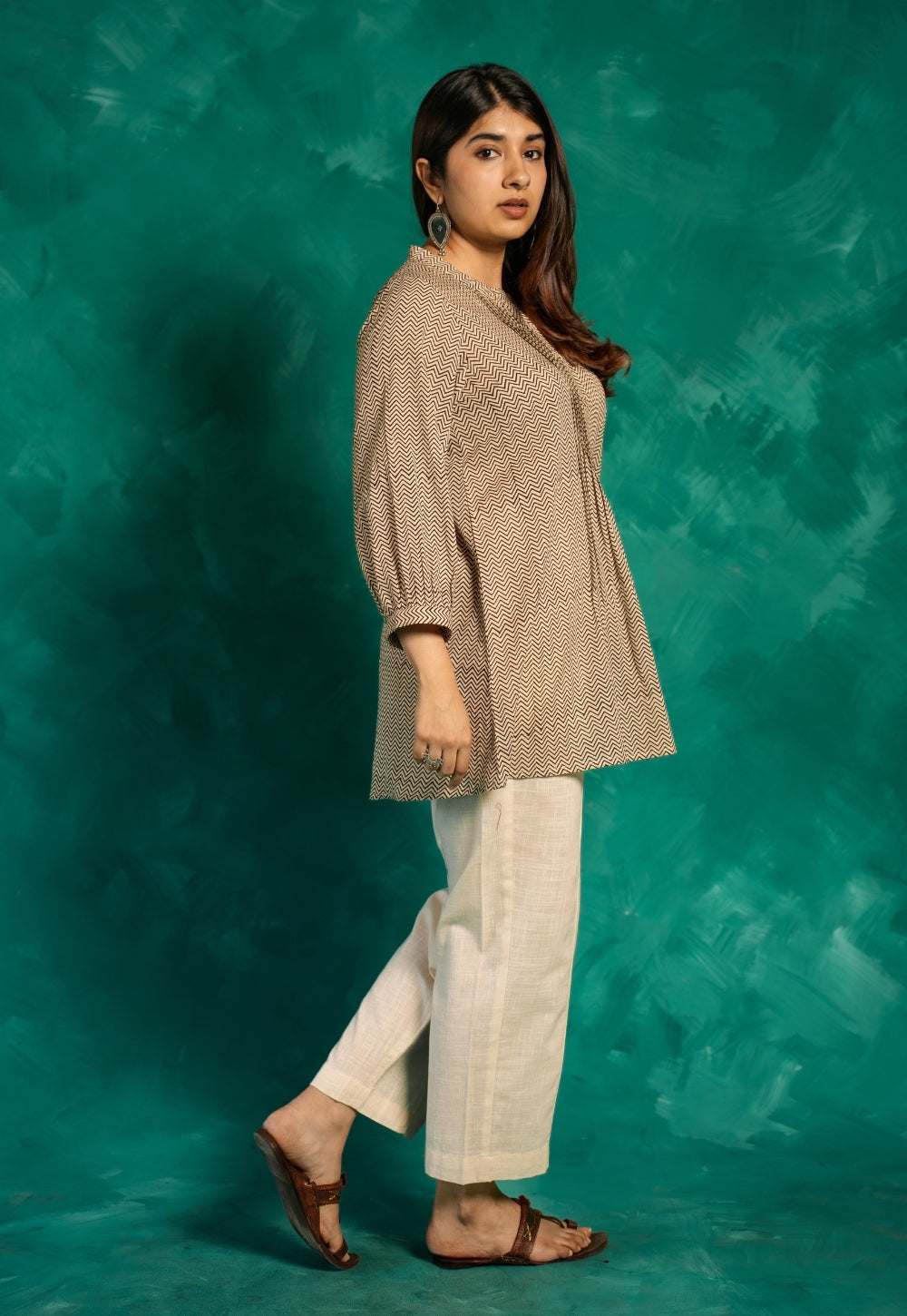 Faria Black Bagru Cotton A Line Short Top