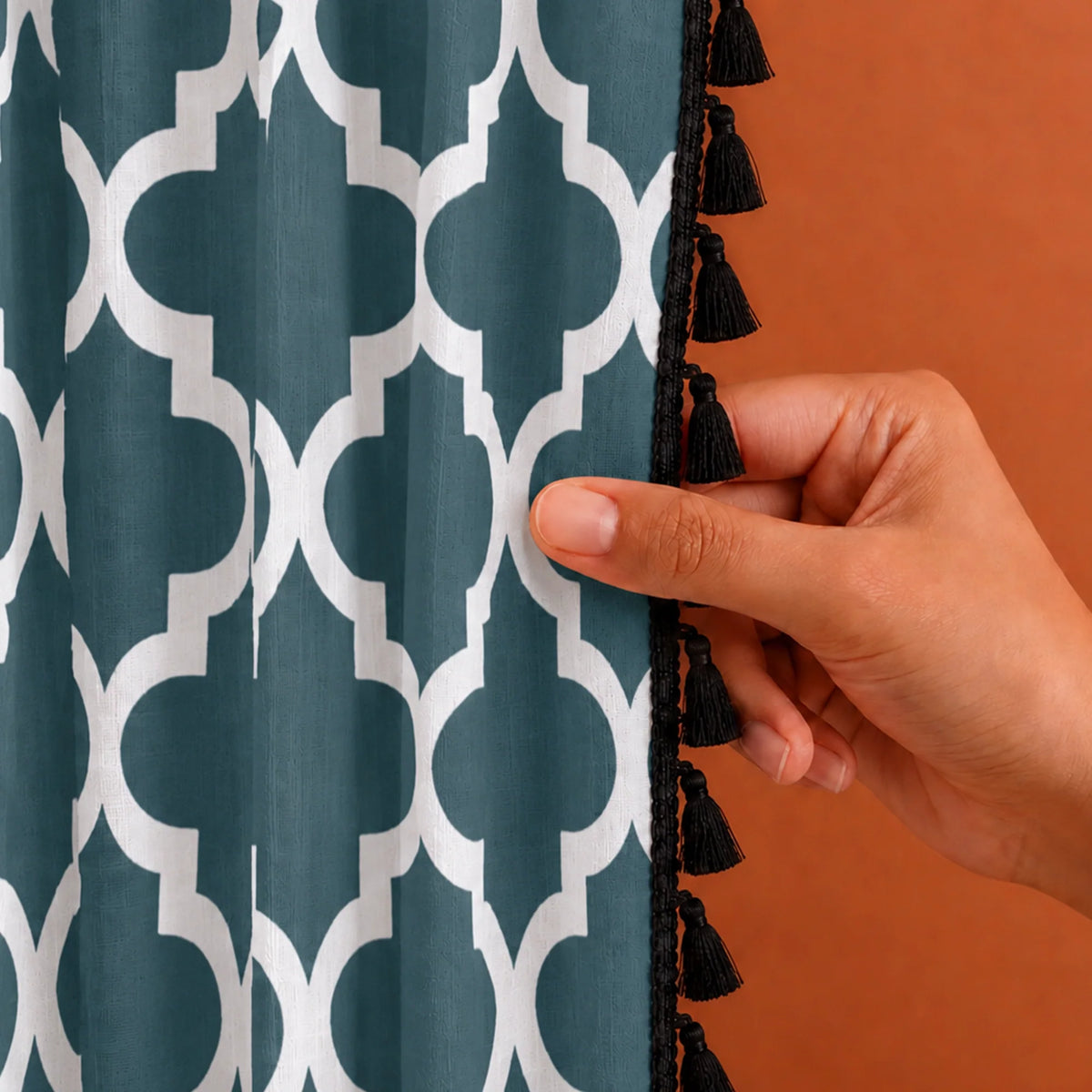 Imprimer Handpicked Soleil - Rod Pocket Printed Semi Blackout Curtain (Blue)