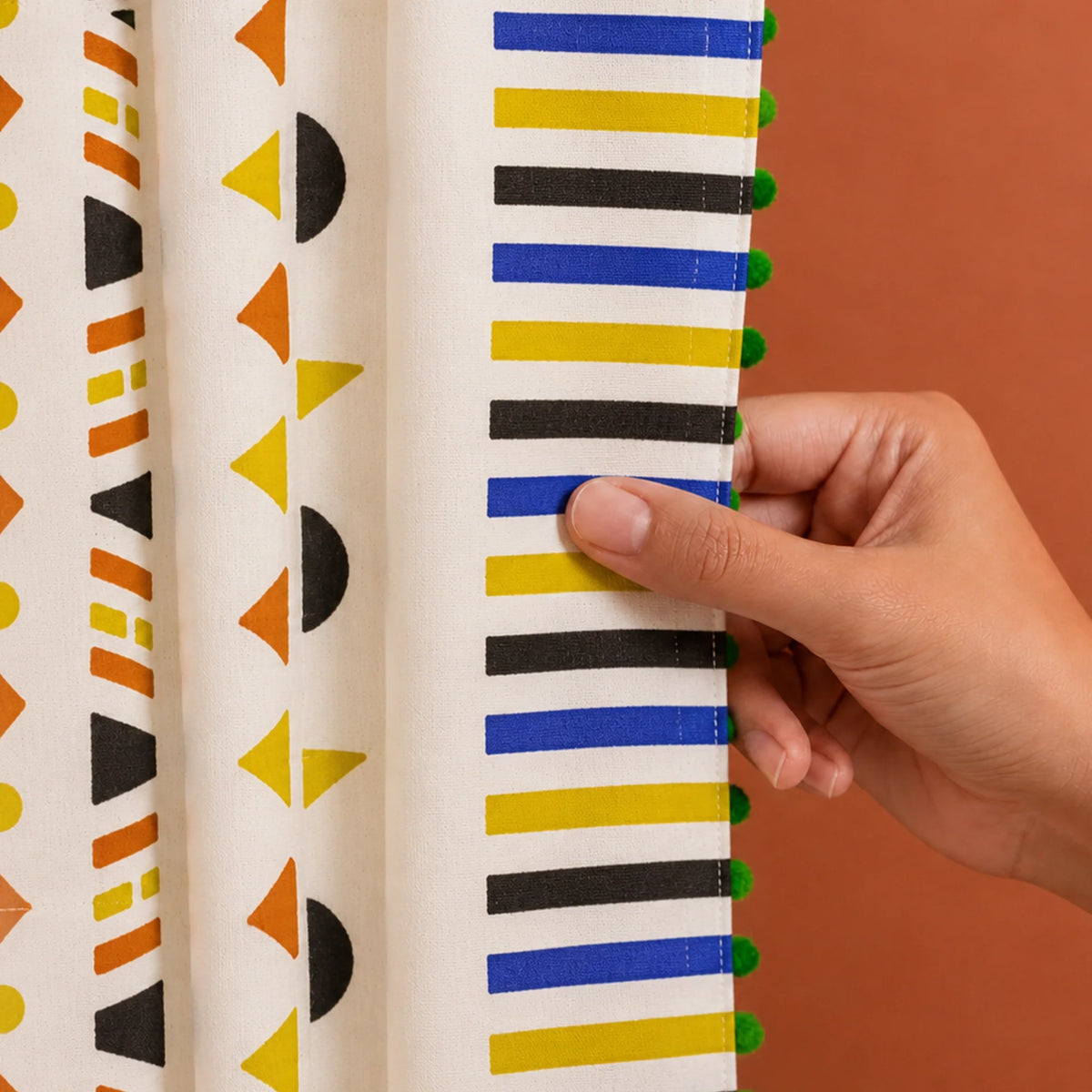 Imprimer Handpicked Santo - Printed Semi Blackout Curtain (Yellow)