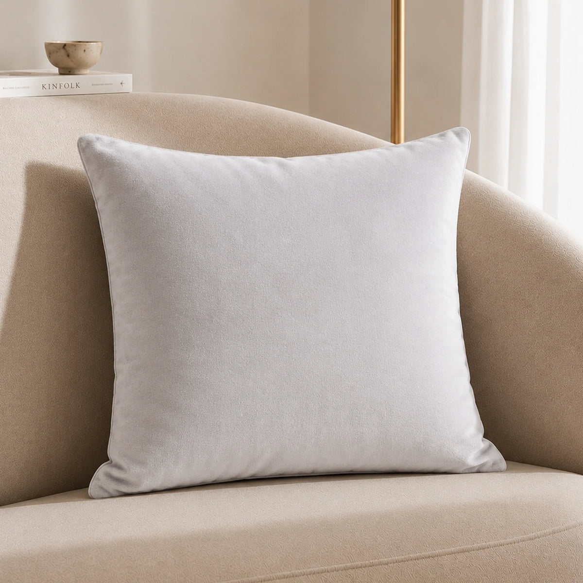 Fort Royal - Velvet Solid Dye Cushion Cover (White)