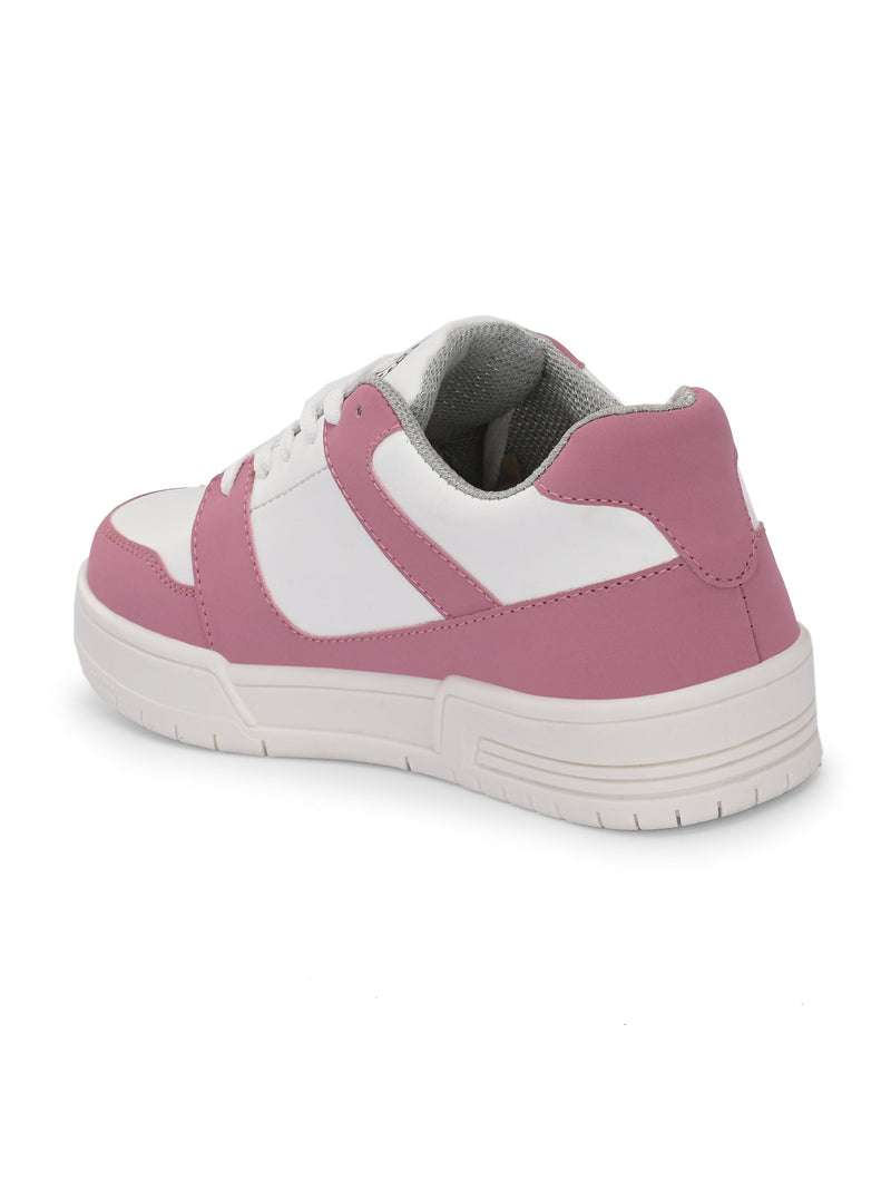 EL PASO Faux Leather Casual Shoes Lace Up Sneakers For Women-20