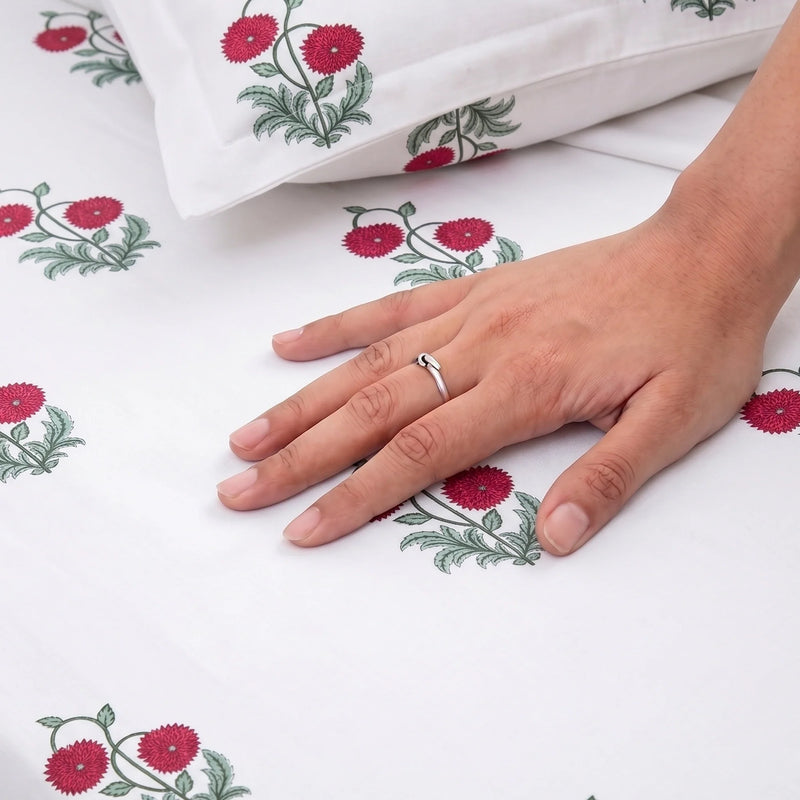 Imprimer Vignette - Rose Printed Duvet Cover (Red)-2