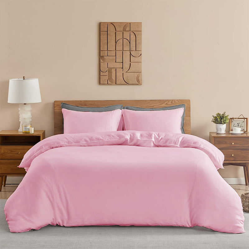 Fort Mellow - Solid Duvet Cover (Pink)-1
