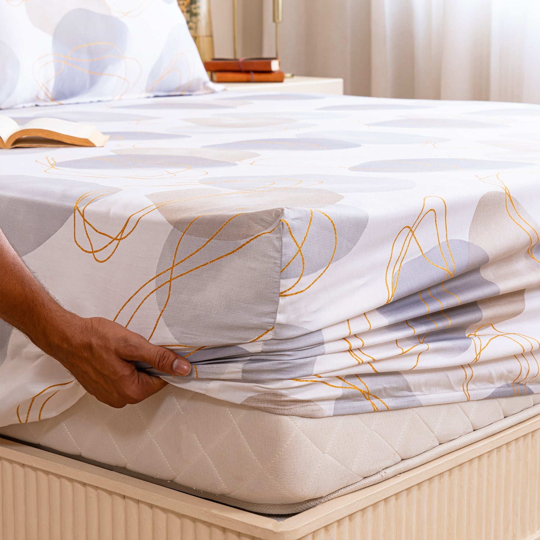 Imprimer Spheres of Serenity - Printed Fitted Bedsheet-3
