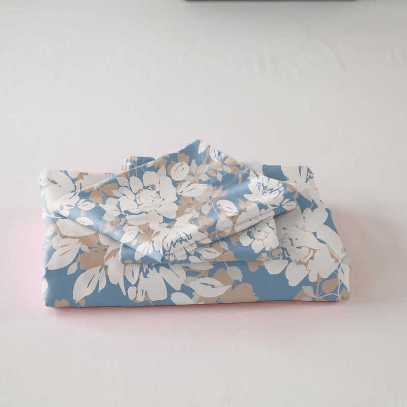 Blossom Haze - Floral Duvet Cover (Blue)-2