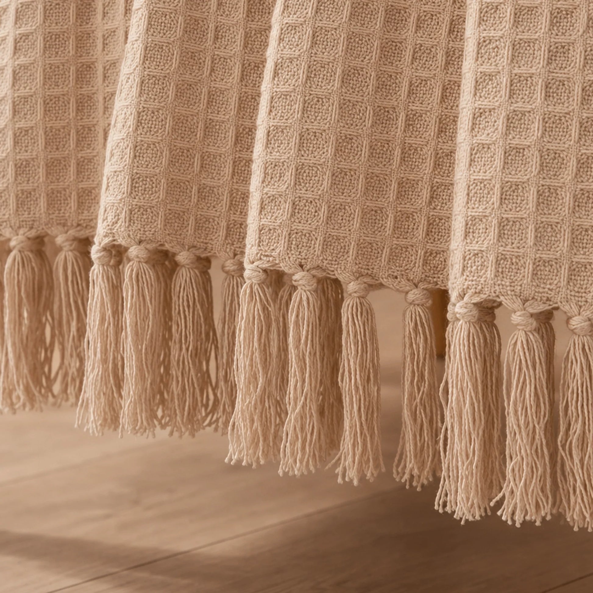 Beige - Waffle Throw-2