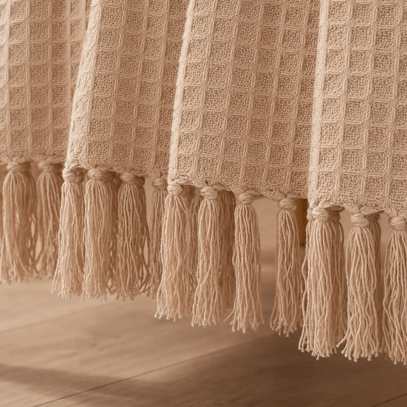 Beige - Waffle Throw-2