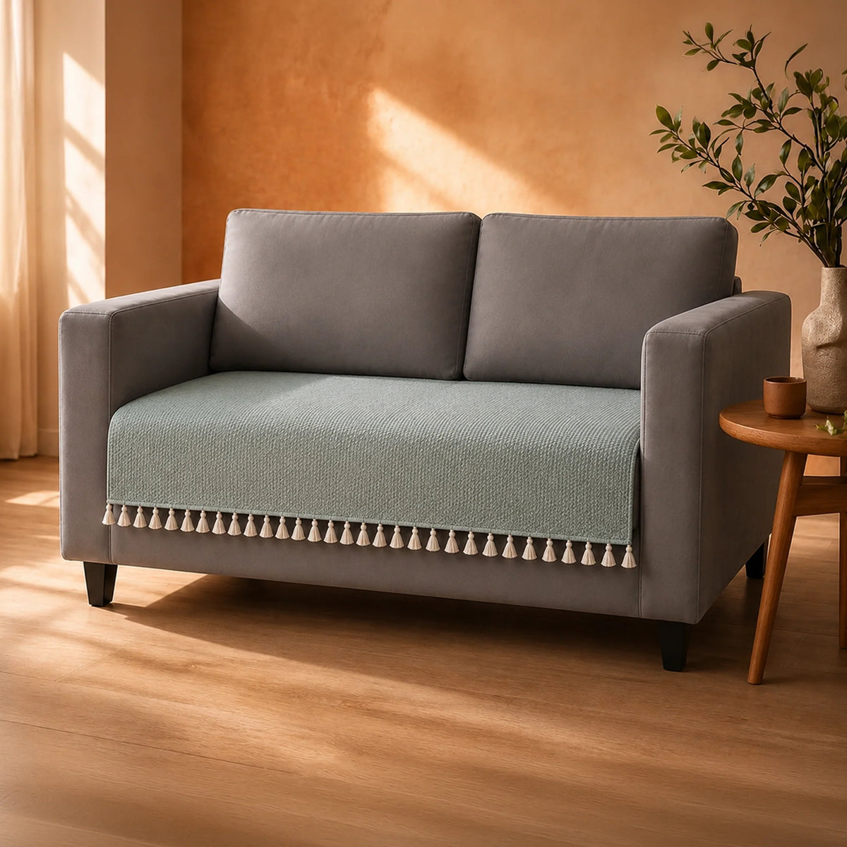 Chenille Silver Grey Sofa Cover