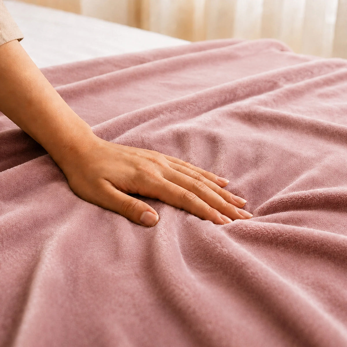 Fort Mellow - Solid Plush Blanket (Pink)