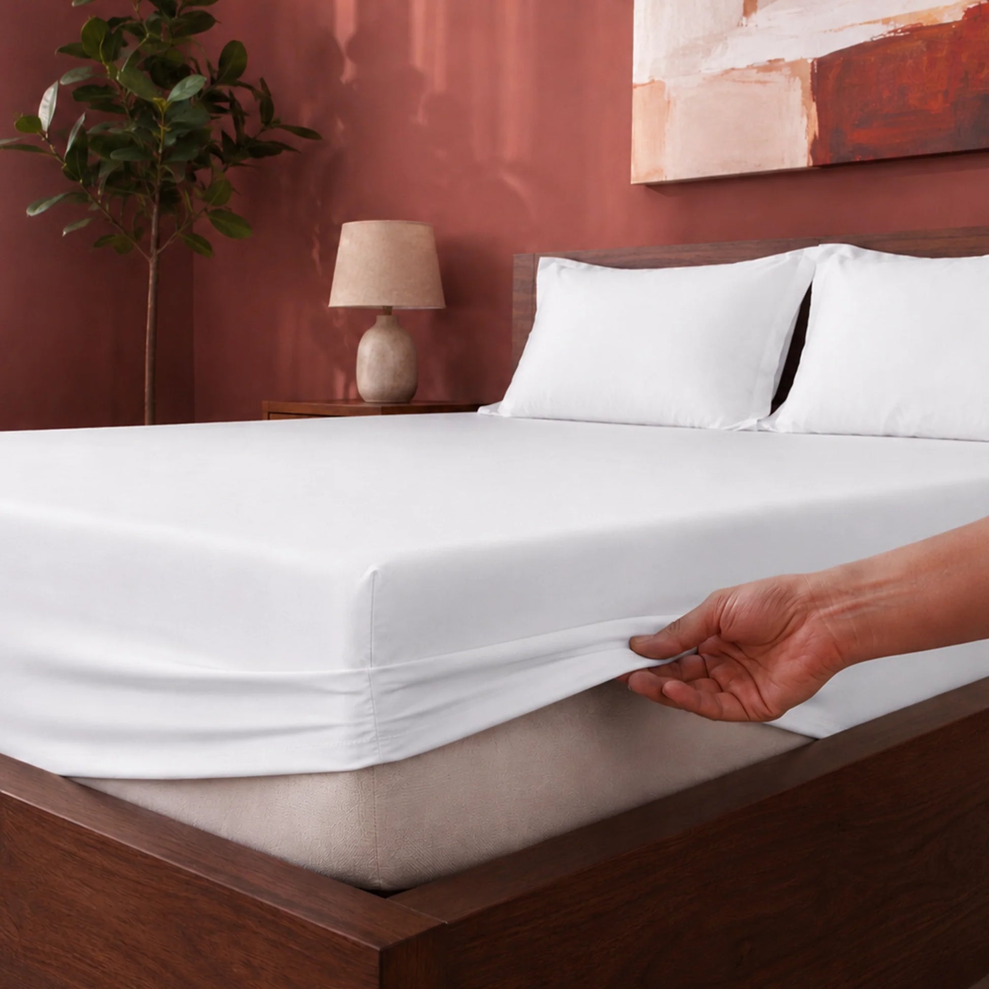 Fort Sublime - Solid Fitted Bedsheet (White)-2