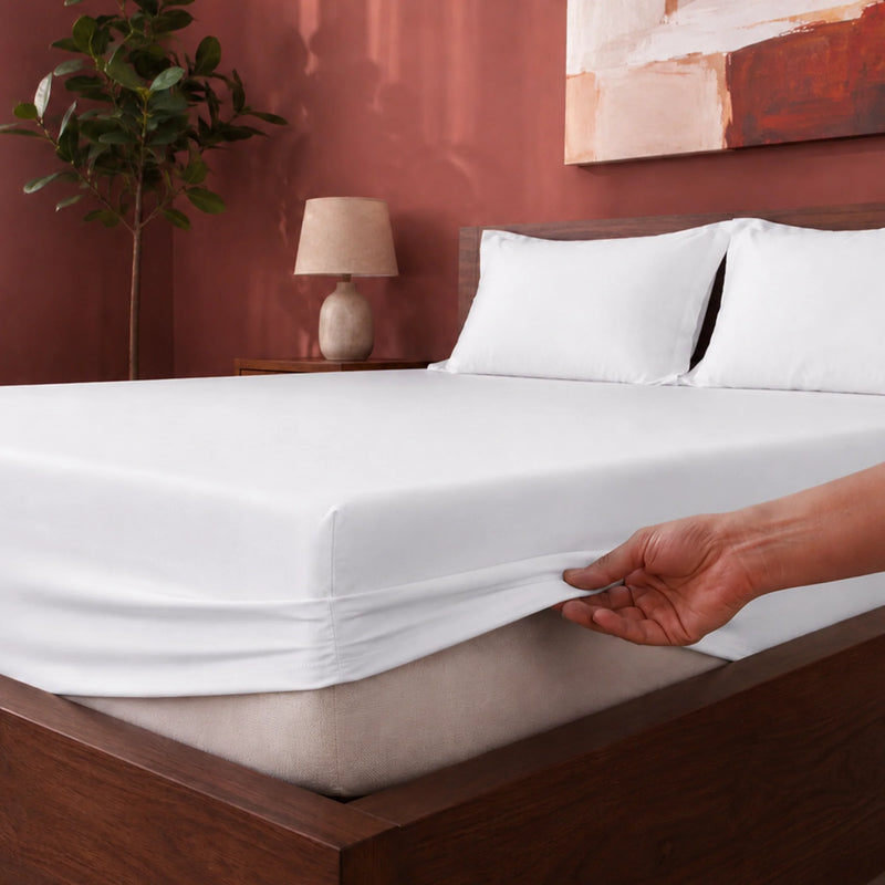 Fort Sublime - Solid Fitted Bedsheet (White)-2