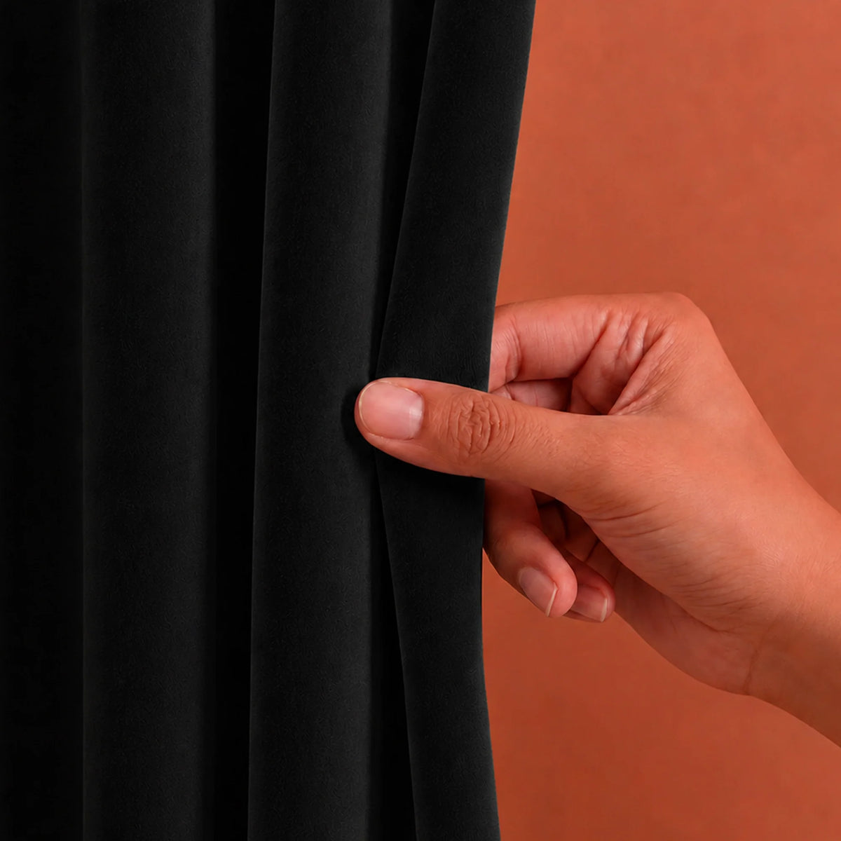 Fort Royal - Rod Pocket Velvet Curtain (Black)
