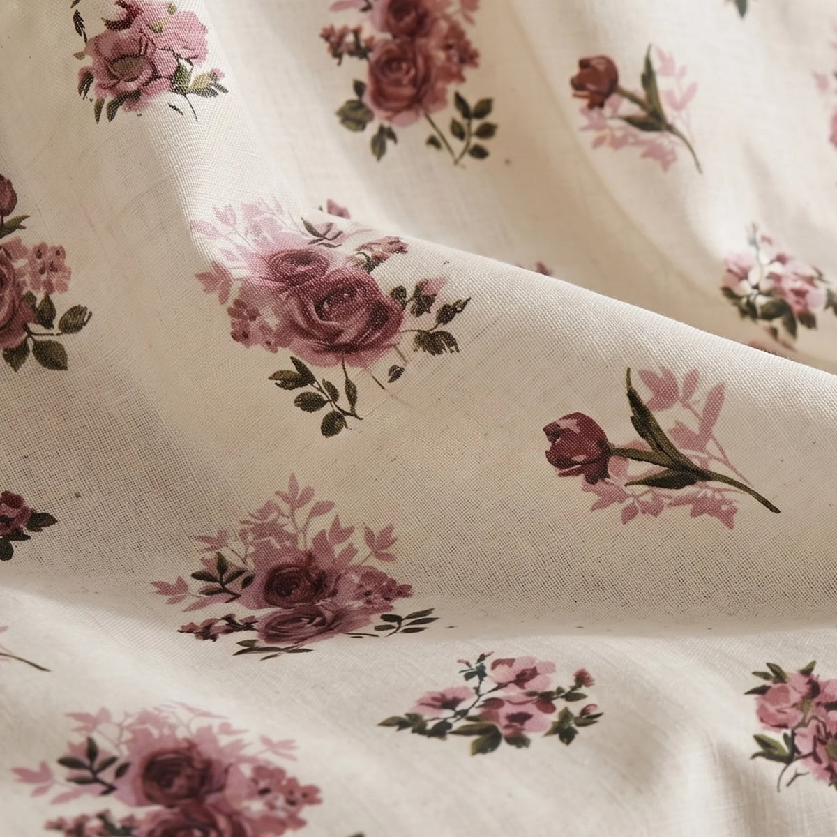 Blush Garden - White Floral Bedsheet