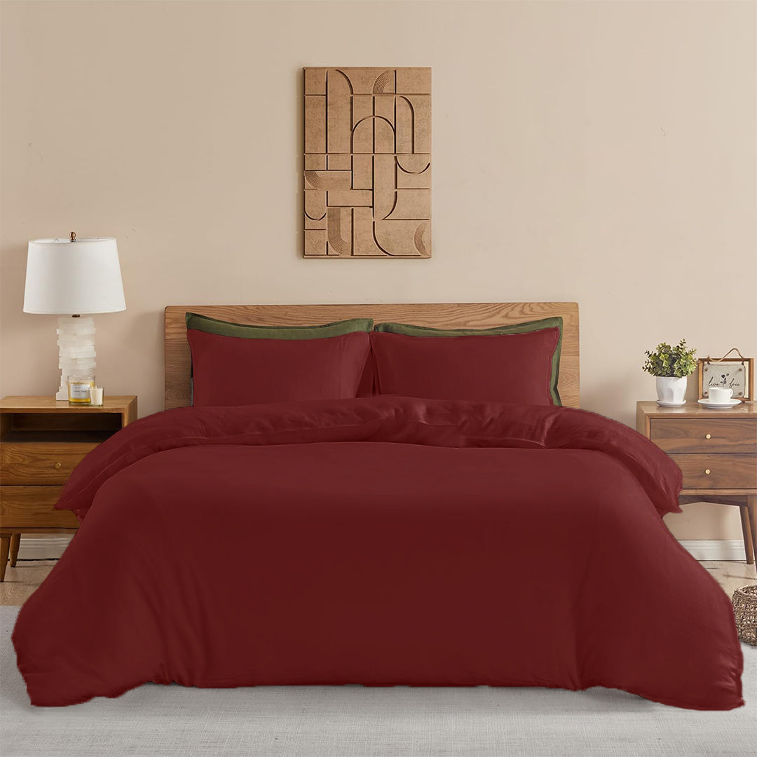 Fort Mellow - Solid Duvet Cover (Maroon)-1