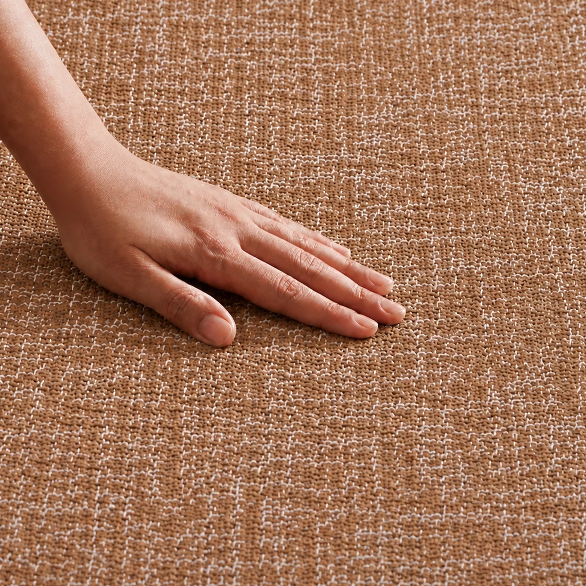 Tessitura Chromatic - Herringbone Cotton Rug (Tan & White)-3
