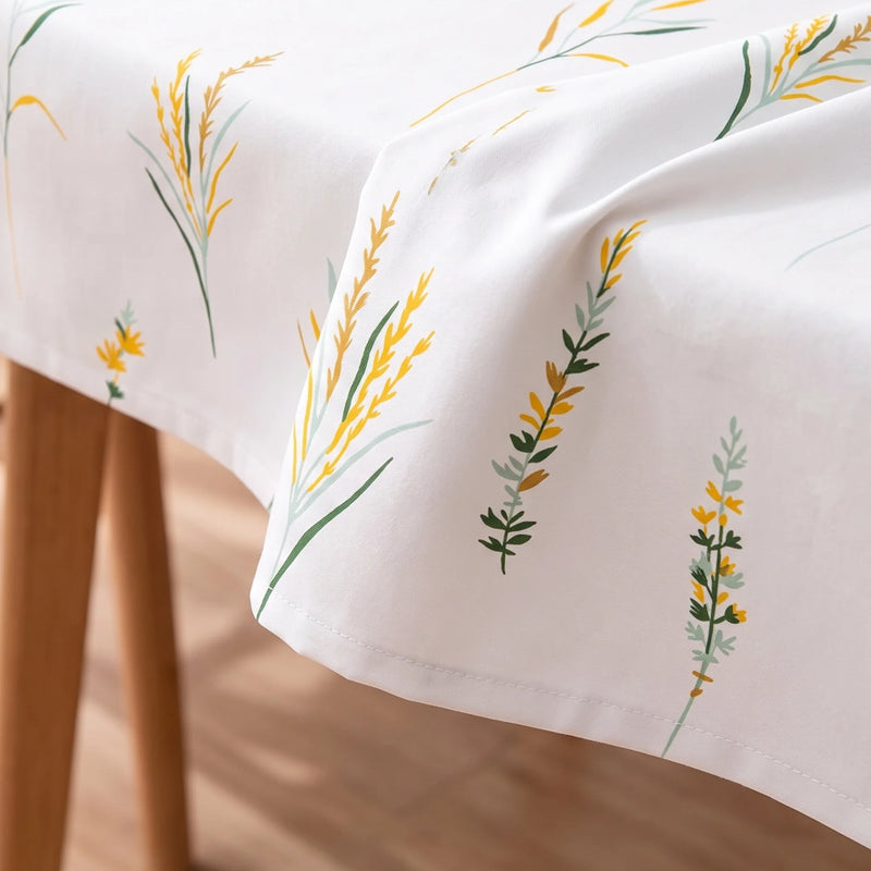 Cotton Leafscape Dining Table Cover (Yellow & Green)-4