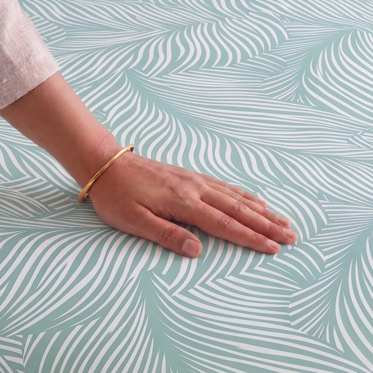 Mint Green Feather - Bedsheet (Green & White)