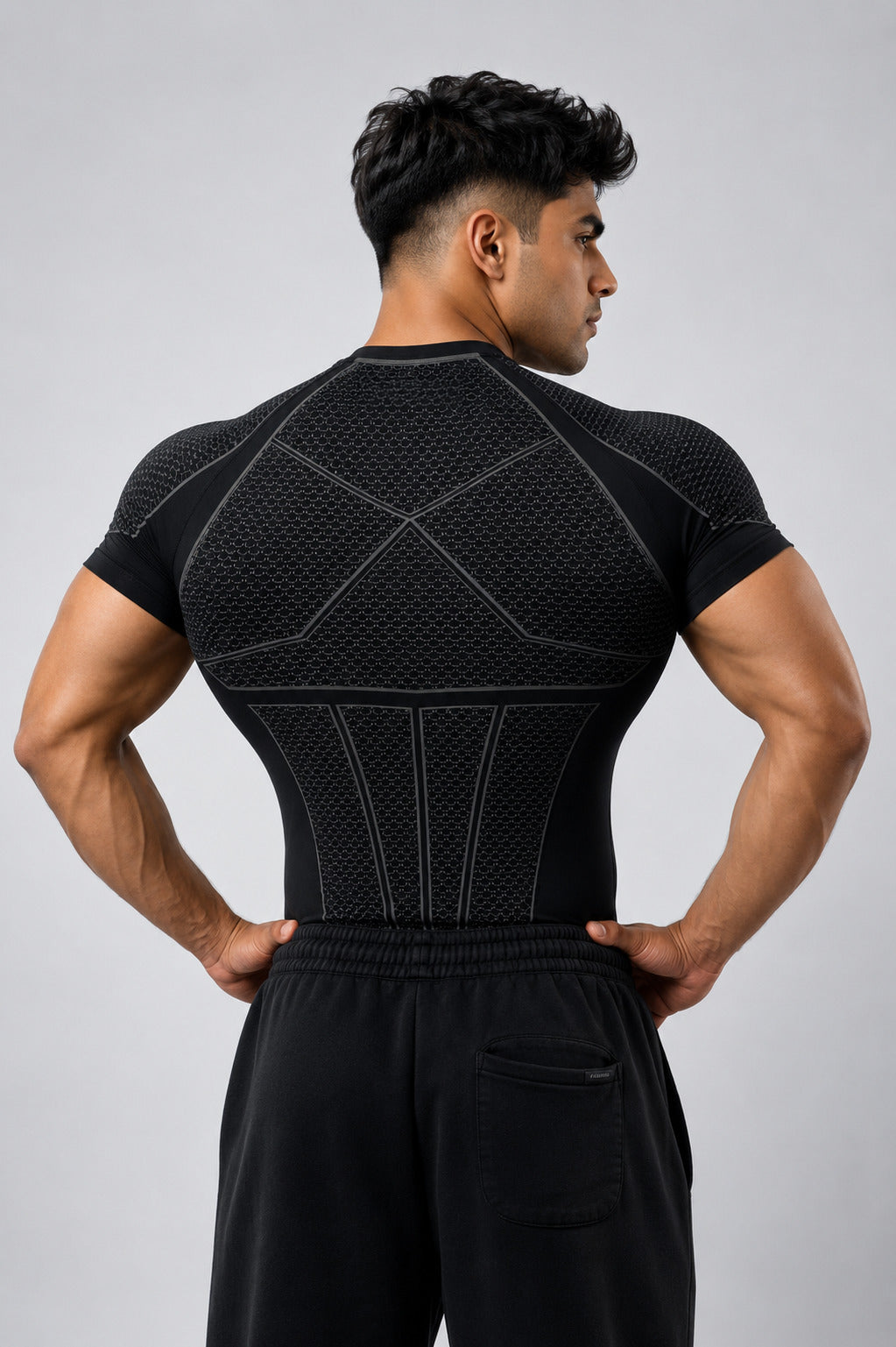 Black - Bat Abs - Cotton Lycra Compression