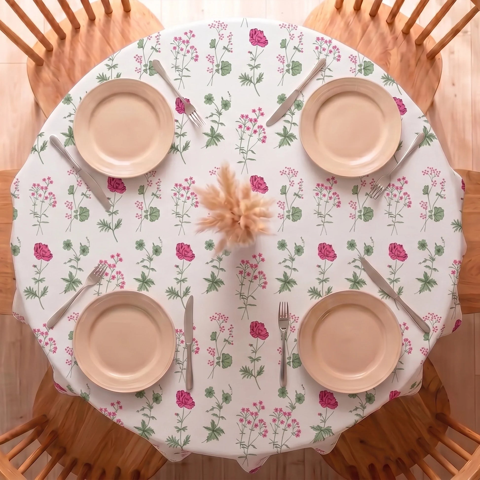 Cotton Floral Dining Table Cover ( Multicolor)-5