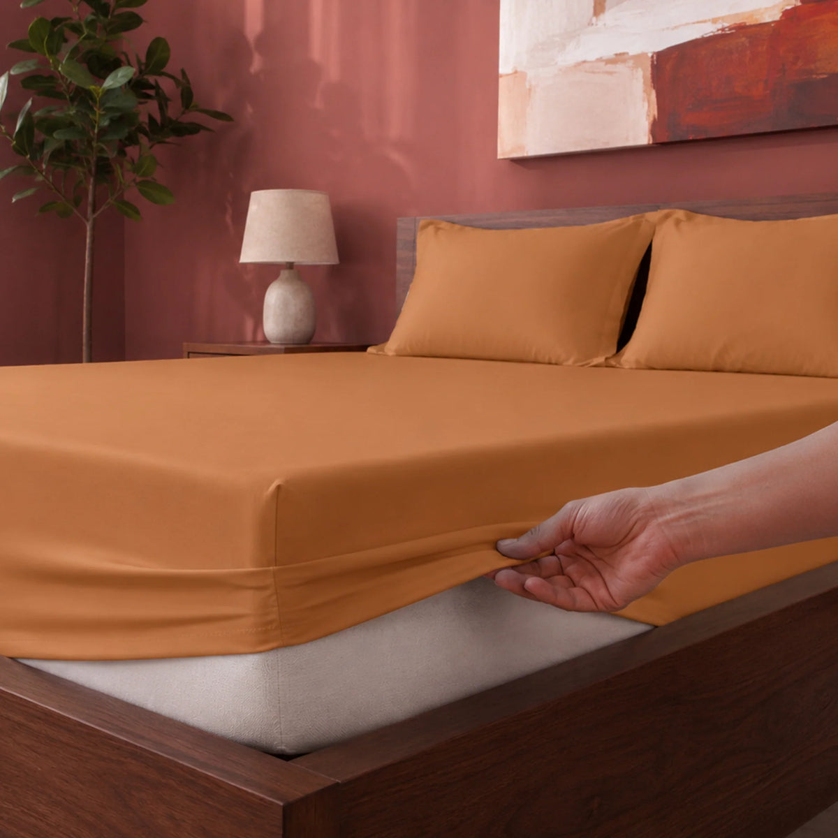Fort Sublime - Solid Fitted Bedsheet (Taupe)