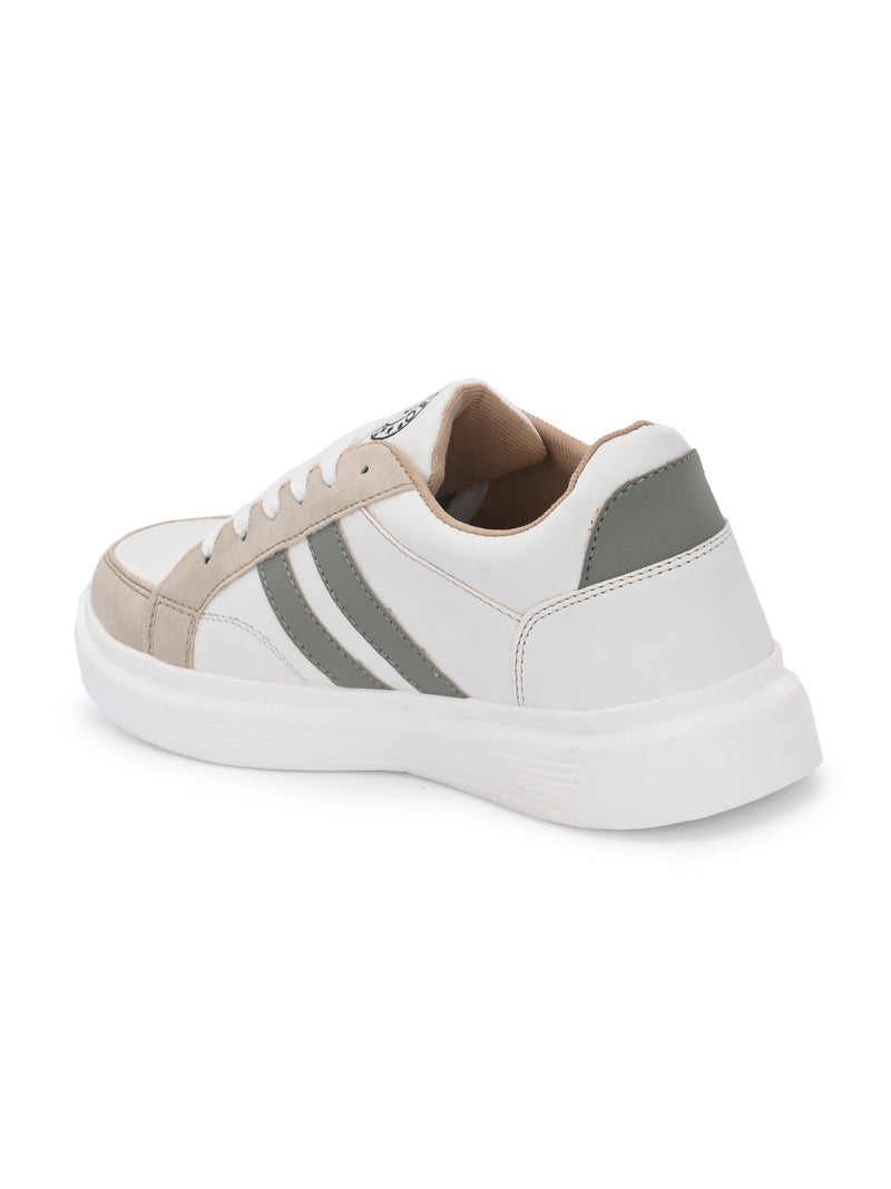 EL PASO Faux Leather Casual Lace Up Sneakers For Women-2