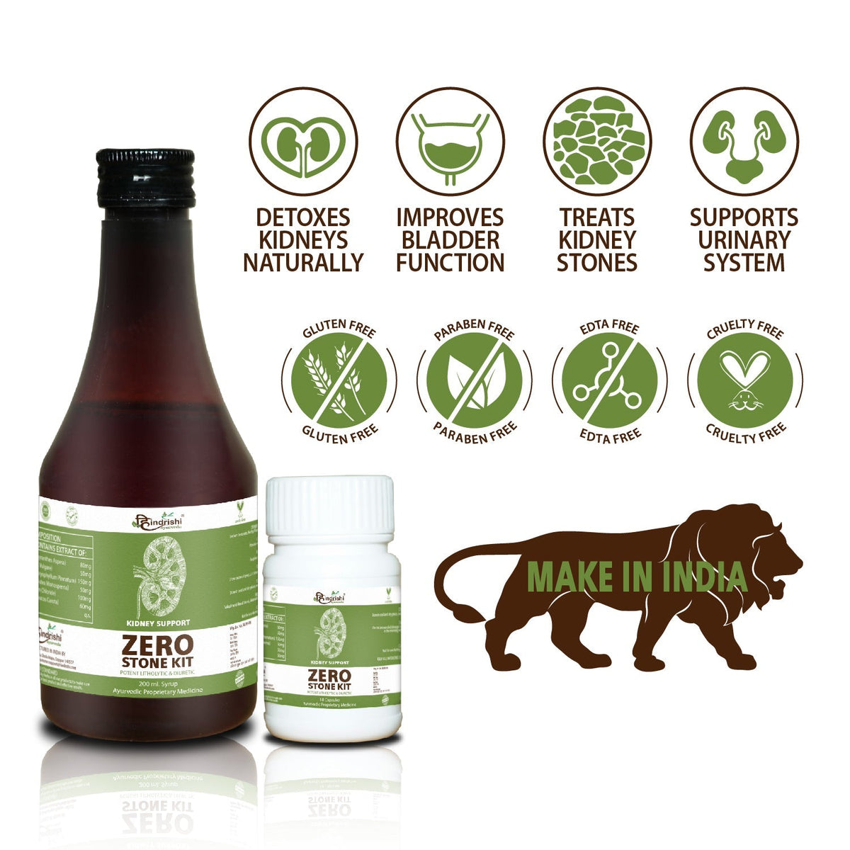 Hindrishi Ayurveda Zero Stone Kit Combo (Capsules and Syrup)-5