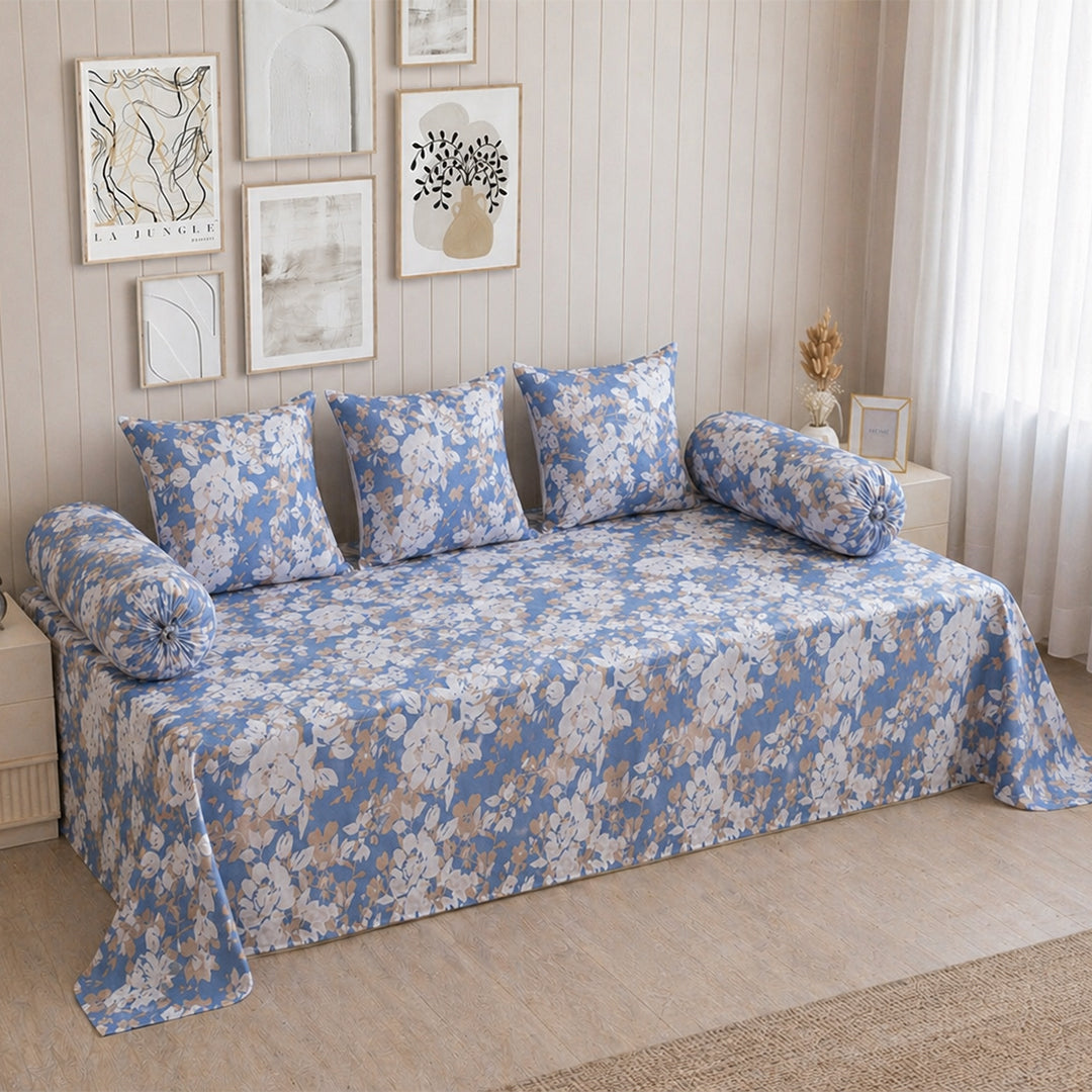 Blossom Haze Multicolor Diwan Cover Set-2