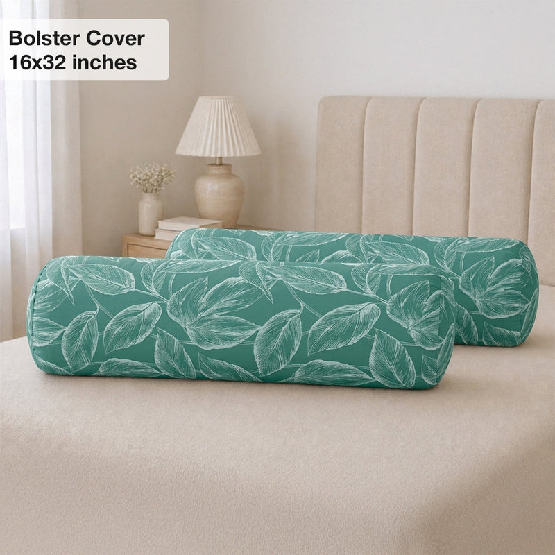 Aqua Blue Floral Diwan Cover Set-2