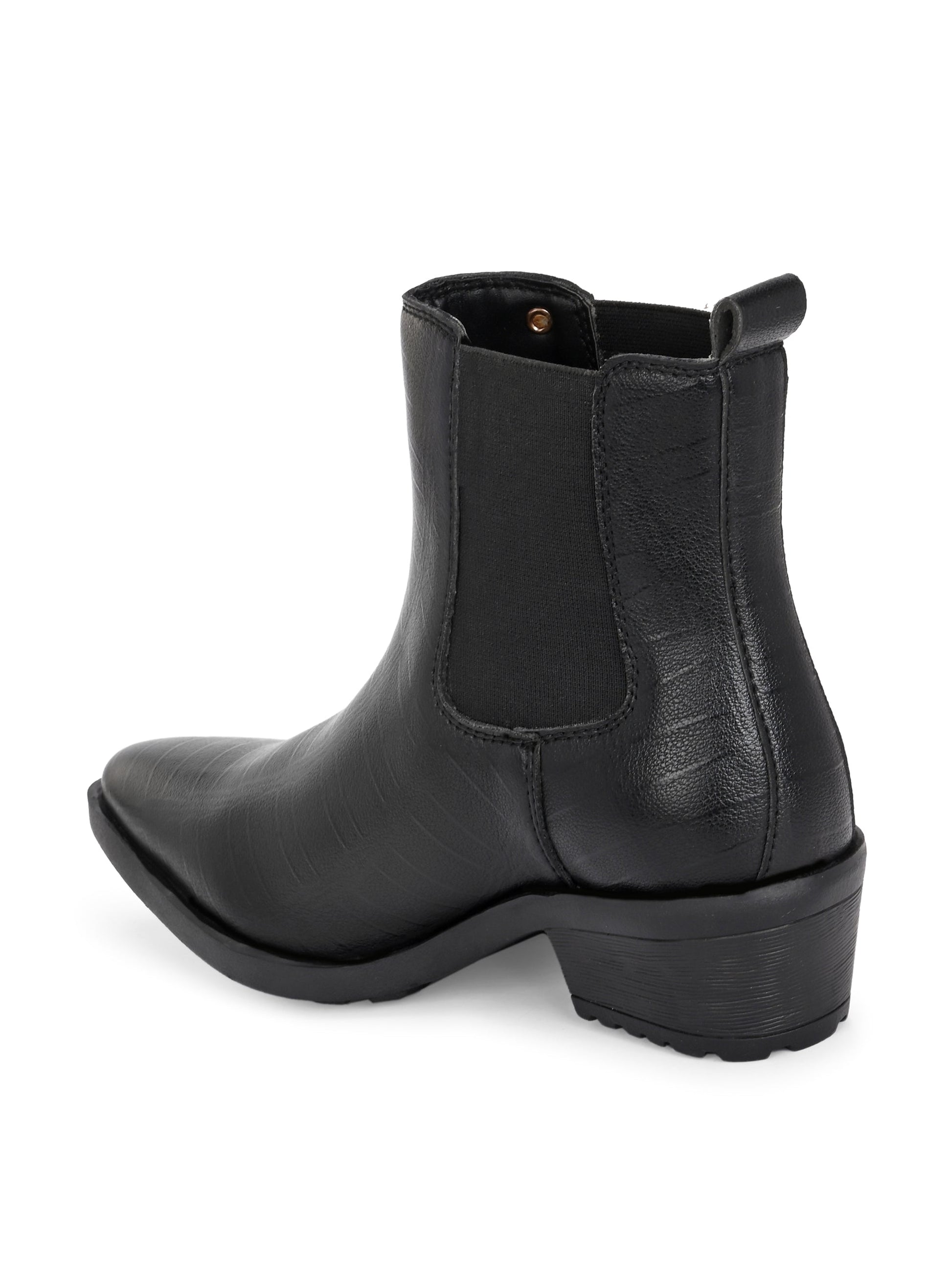 EL PASO Women Faux Leather Casual Slip On Boots-4