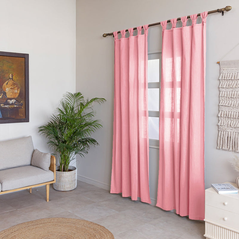 Fort Absolute - Twist Tab Top Sheer Curtain (Pink)-2