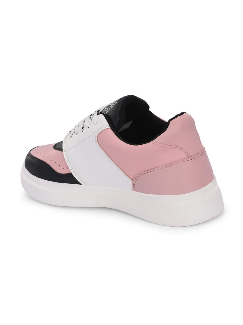EL PASO Faux Leather Casual Lace Up Sneakers For Women-21