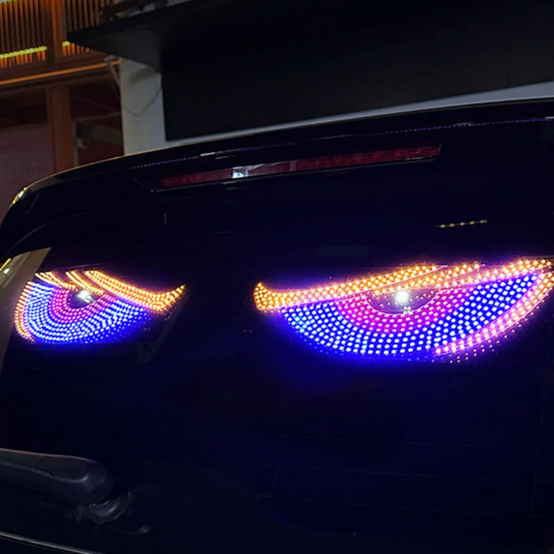 LED Matrix Pixel Panel Display Screen Flexible RGB USB Car Windshield Devil Eyes Lights for Car Truck Off-road SUV