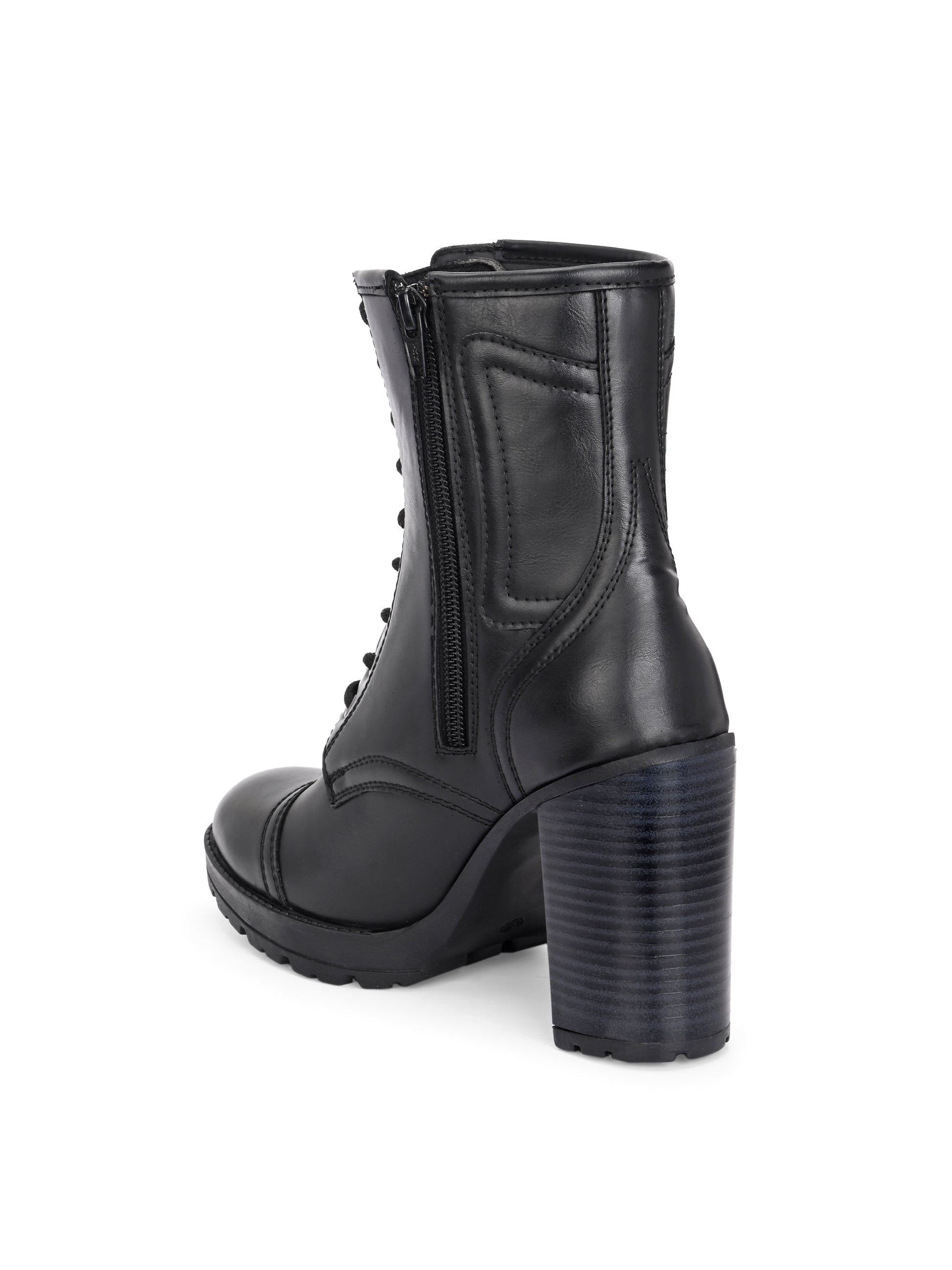 EL PASO Women Faux Leather Casual Lace Up Boots-4