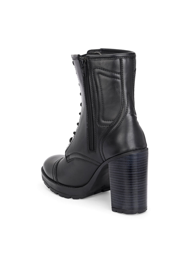 EL PASO Women Faux Leather Casual Lace Up Boots-4