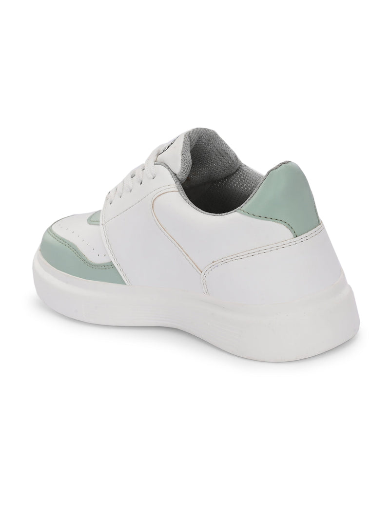 EL PASO Faux Leather Casual Lace Up Sneakers For Women-14