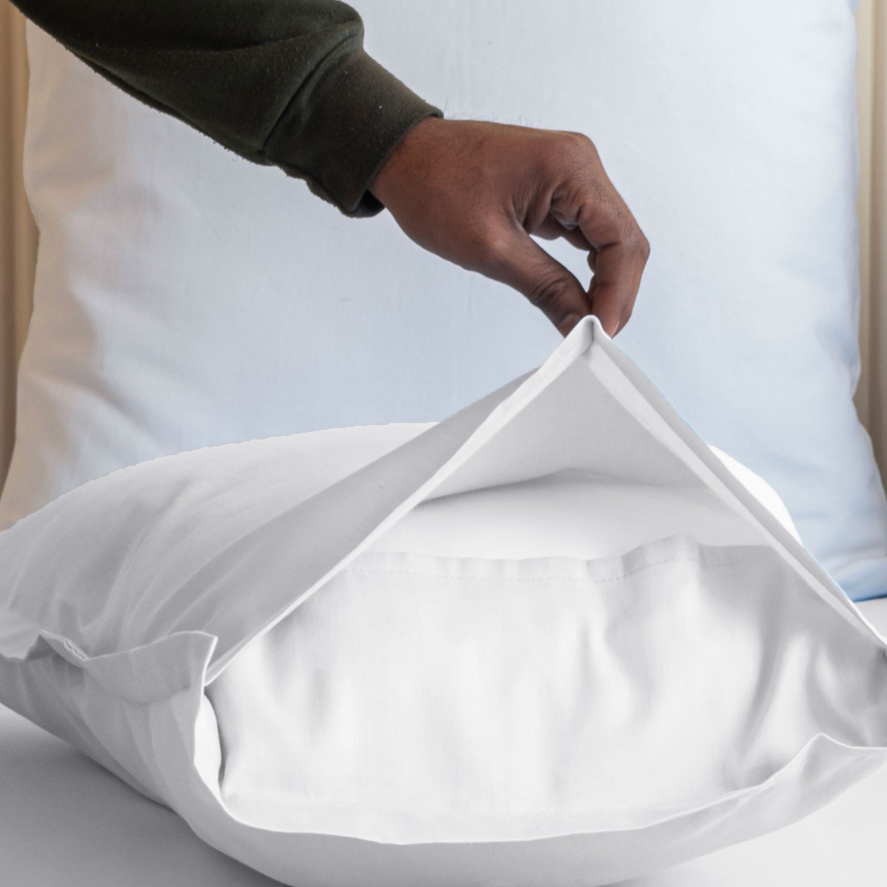 Fort Nightingale - Solid Pillow Cover (White) (Bedsheet Excluded)-3
