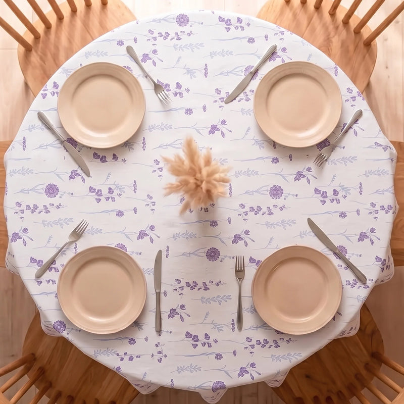 Cotton Premium Dining Table Cover (Blue & Purple)-5