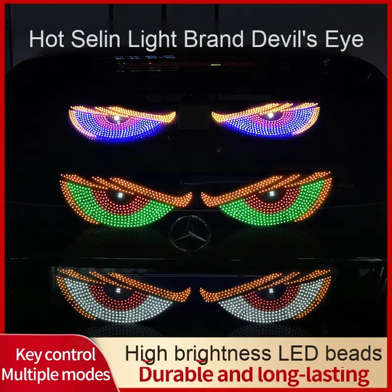 LED Matrix Pixel Panel Display Screen Flexible RGB USB Car Windshield Devil Eyes Lights for Car Truck Off-road SUV