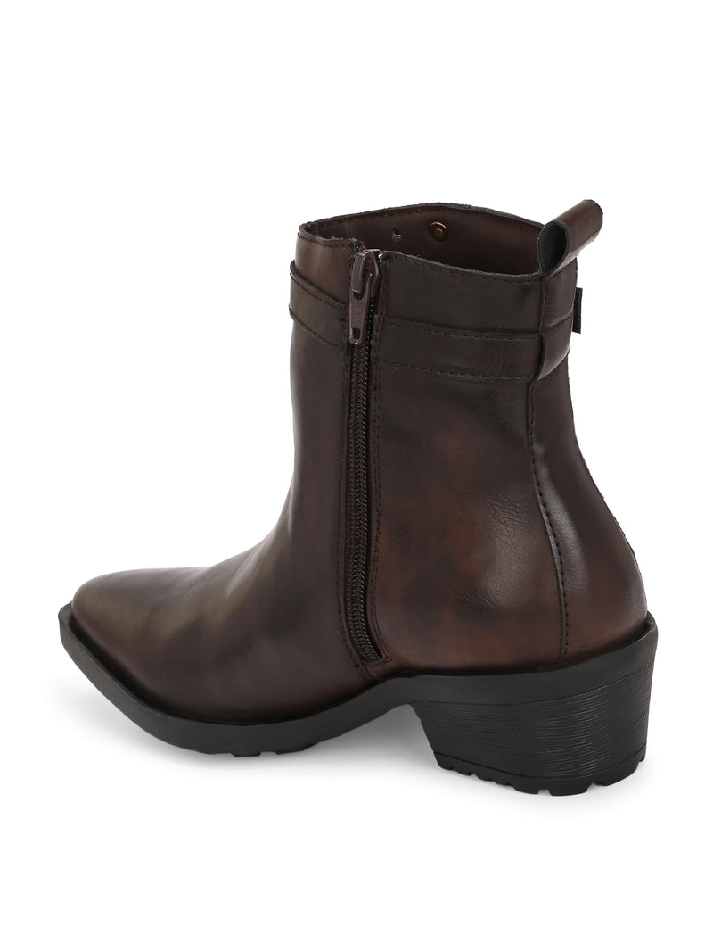 EL PASO Women Faux Leather Casual Slip On Boots-11