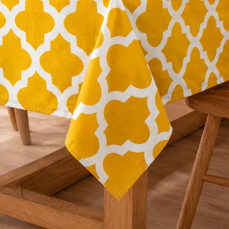 Imprimer Quatrefoil - Printed Dining Table Cover (Yellow)-2
