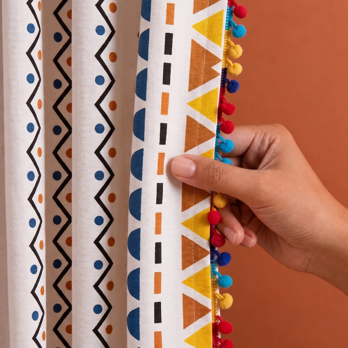 Imprimer Handpicked Santo - Printed Semi Blackout Curtain (Blue)