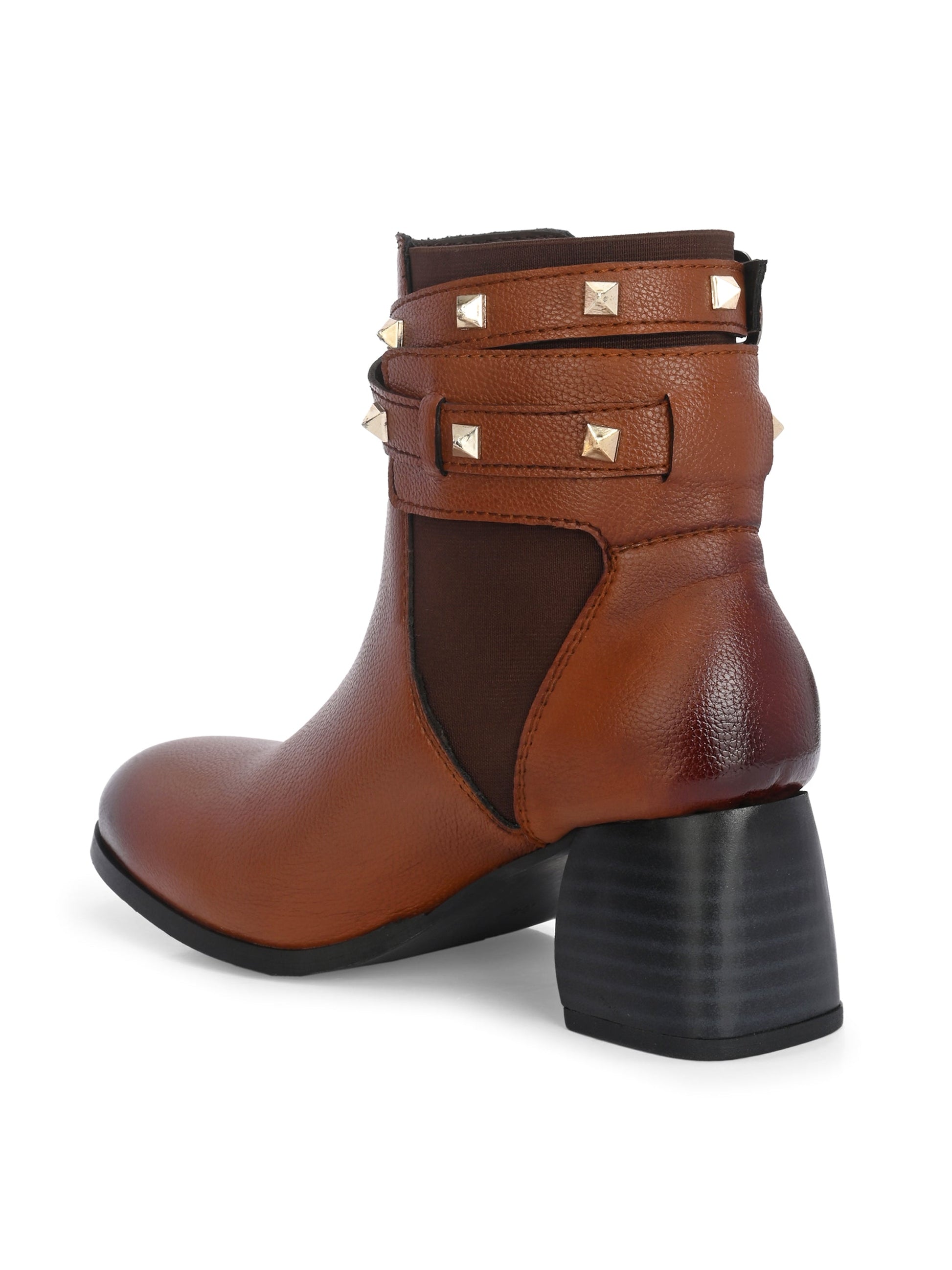 EL PASO Women Faux Leather Casual Slip On Boots-11