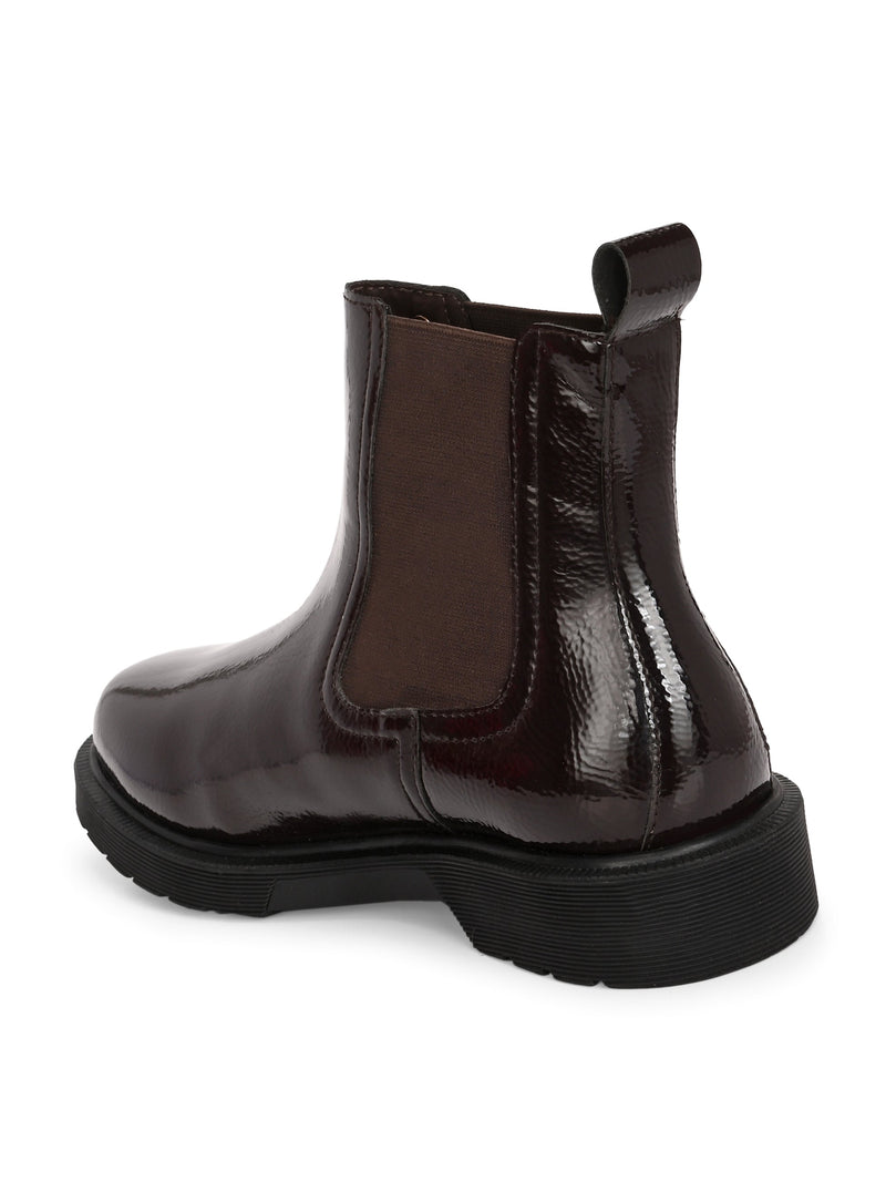 El Paso Women Faux Leather Casual Lace Up Boots-4