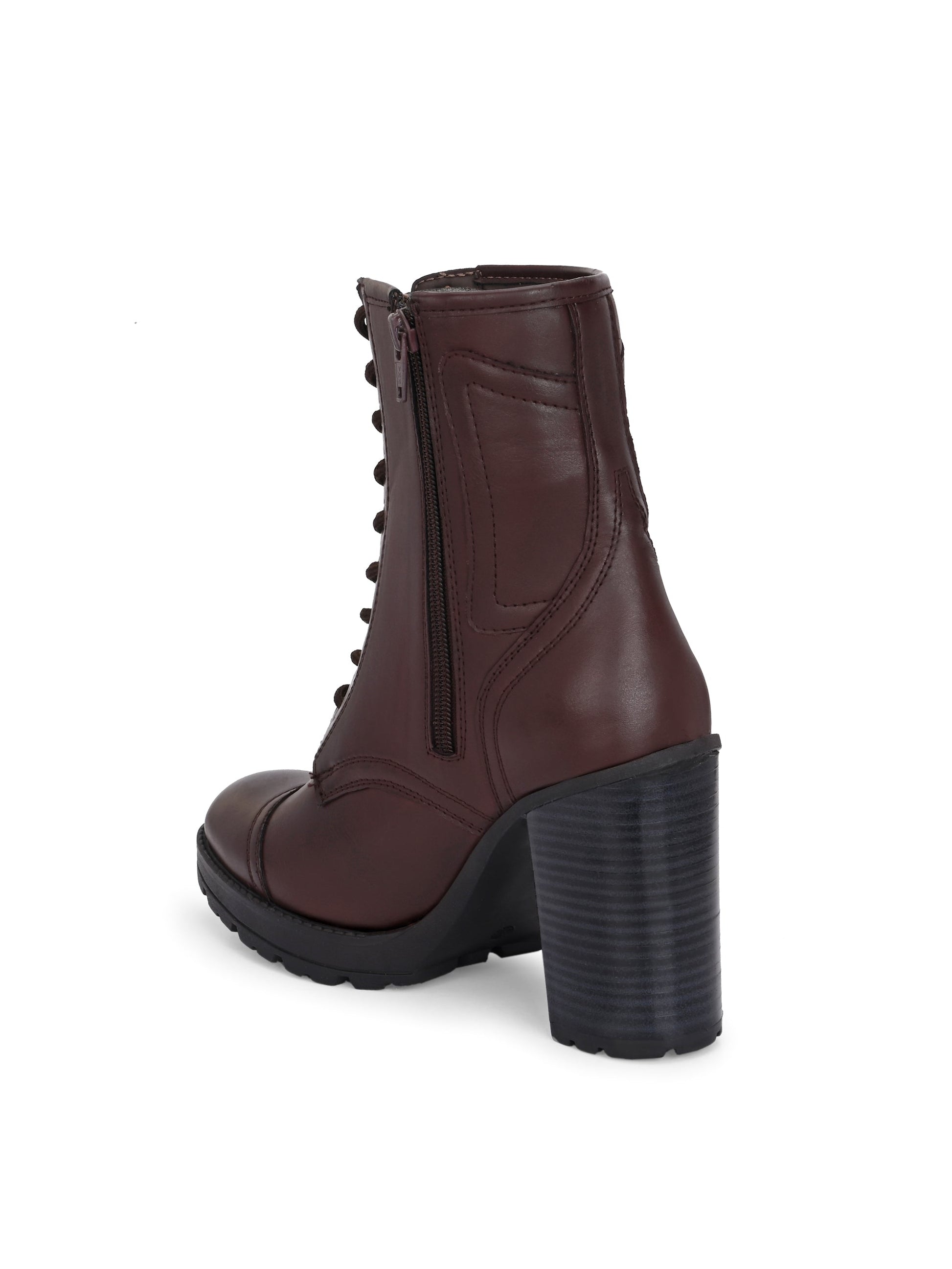 EL PASO Women Faux Leather Casual Lace Up Boots-10