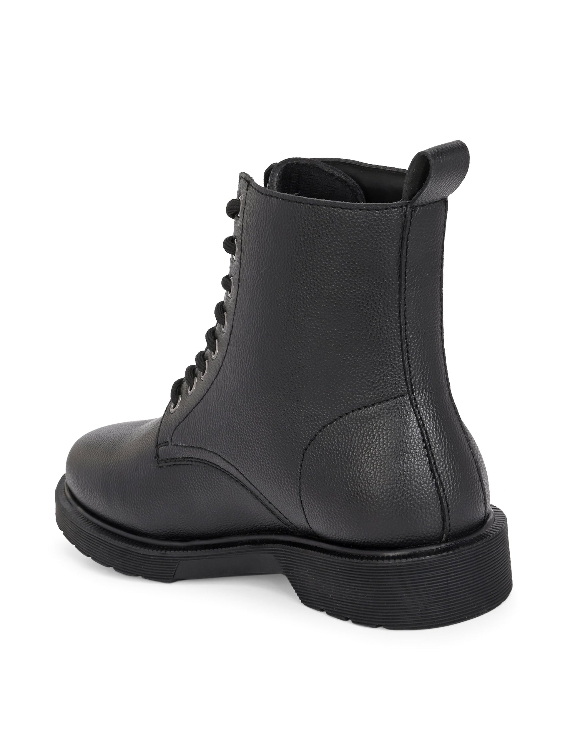 El Paso Women Faux Leather Casual Lace Up Boots
