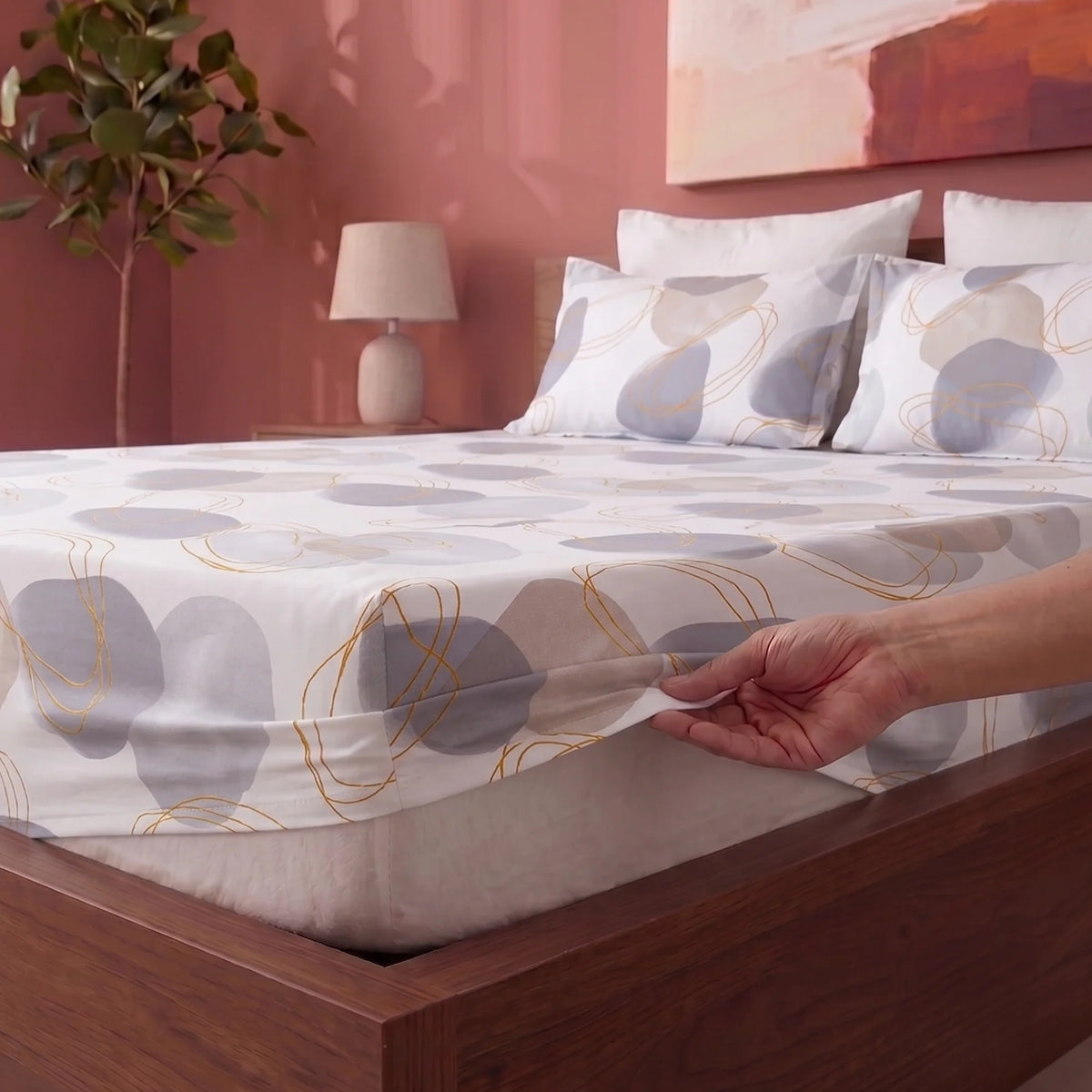 Imprimer Spheres of Serenity - Printed Fitted Bedsheet
