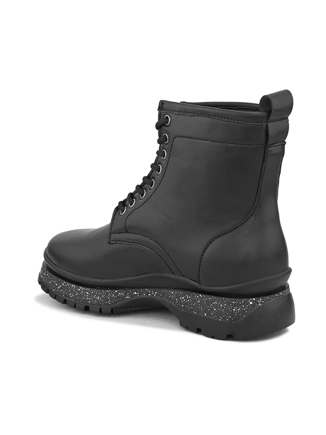 EL PASO Women Faux Leather Casual Lace Up Boots-3