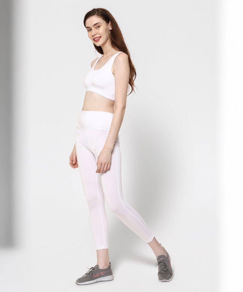 Naturefab Women's Bamboo Yoga Legging White-3