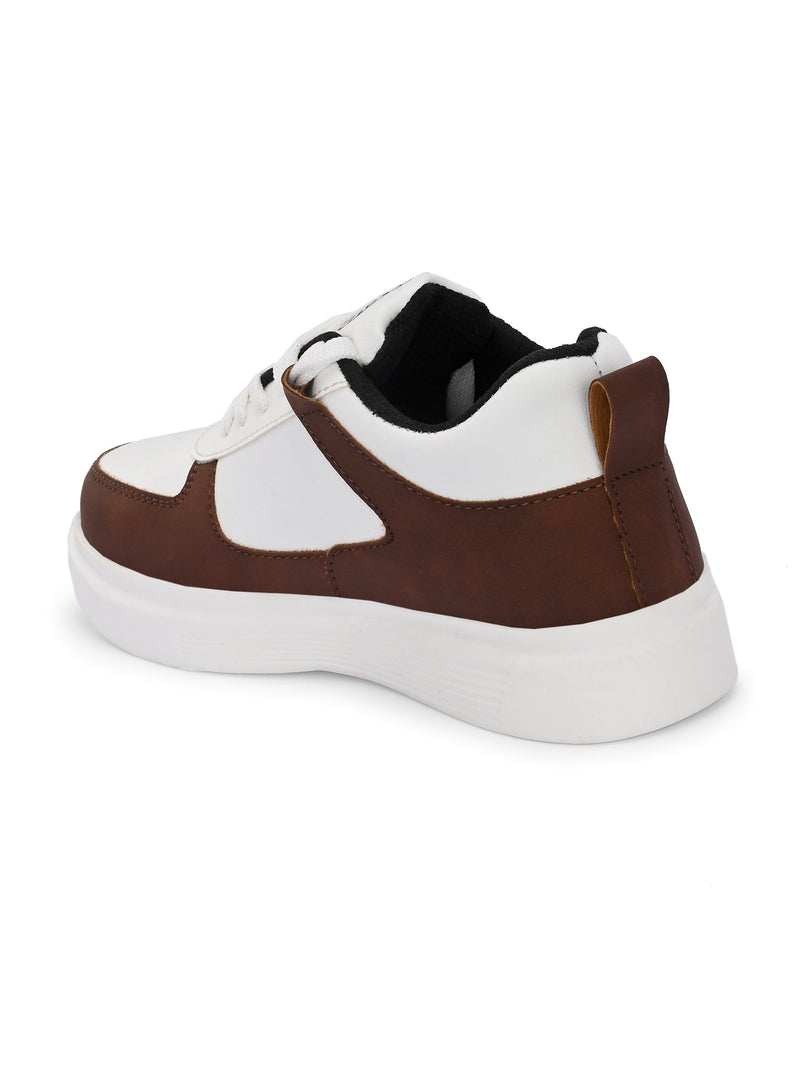 EL PASO Faux Leather Casual Lace Up Sneakers For Women-12